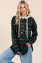 Load image into Gallery viewer, Green Hooded Flannel