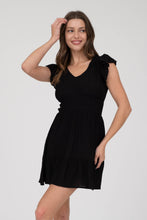 Load image into Gallery viewer, Black Ruffle Mini Dress
