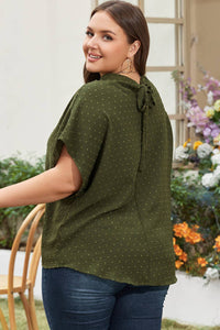 Moss Green Size Swiss Dot Top