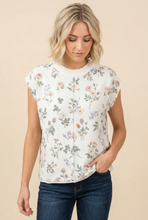 Load image into Gallery viewer, White Floral Textured Tank