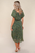 Load image into Gallery viewer, Navy Chiffon Floral Print Midi Dress