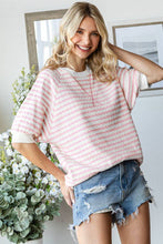 Load image into Gallery viewer, Pink Stripe Textured Top