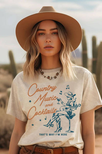 Country Music & Cocktails Graphic Tee