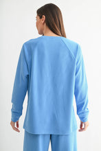Load image into Gallery viewer, Denim Drift Luxe Sand Wash Ribbed Raglan Tee