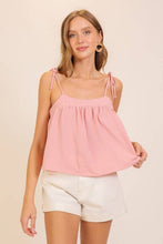 Load image into Gallery viewer, Pink Strap Tie Airflow Cami Top