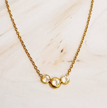 Load image into Gallery viewer, Minimalist Three Stones Necklace