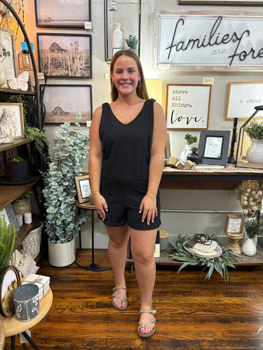 Black Urban Ribbed Romper