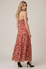 Load image into Gallery viewer, Red Twist Smocking Asymmetrical Maxi Dress