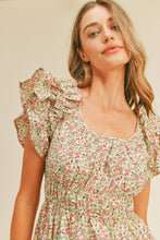 Load image into Gallery viewer, Floral Flutter Sleeve Mini Dress