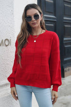 Load image into Gallery viewer, Red Crew Neck Long Sleeve Sweater