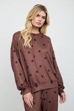 Load image into Gallery viewer, Chocolate Polka Dot Ribbed Top