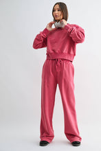 Load image into Gallery viewer, Plum Pink Mineral Wash Luxe Wide-Leg Sweatpant