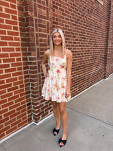 Load image into Gallery viewer, Khaki Floral Tiered Mini Dress
