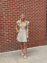 Load image into Gallery viewer, Floral Flutter Sleeve Mini Dress