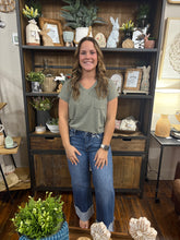 Load image into Gallery viewer, Olive V-neck Short Sleeve Top