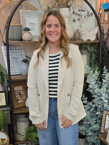 Khaki Double Breasted Blazer