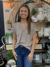 Load image into Gallery viewer, Oatmeal Dolman Waffle Top