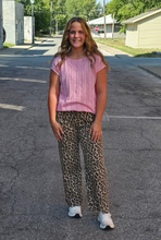Load image into Gallery viewer, Pink Stripe Textured Cap Sleeve Top
