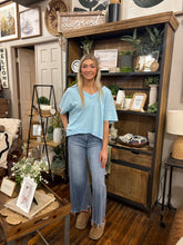 Load image into Gallery viewer, Blue Oversized V-Neck Top