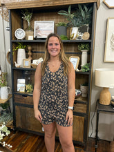 Load image into Gallery viewer, Charcoal Animal Print Romper