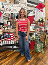 Load image into Gallery viewer, Red Classic Striped Sleeveless Tank