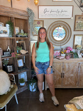 Load image into Gallery viewer, Vervet MID RISE STUDDED FRONT POCKET A LINE SHORTS