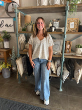 Load image into Gallery viewer, Cream &amp; Black Stripe Top