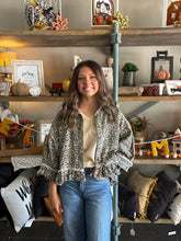 Load image into Gallery viewer, Leopard Print Frayed Ruffle Hem Jacket