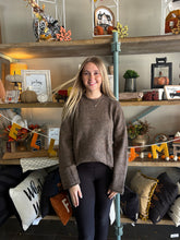 Load image into Gallery viewer, Mocha Heathered Checkered Sweater