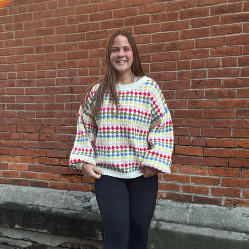 Fuchsia Crewneck Pullover Sweater