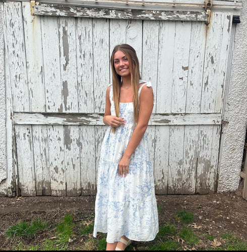 Blue Blossom Tiered Dress