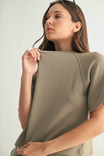 Load image into Gallery viewer, Warm Grey Laguna Soft Drape Raglan Tee