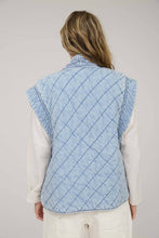 Load image into Gallery viewer, Washed Denim Quilted Shawl Vest
