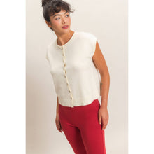 Load image into Gallery viewer, Red Rolled Edge Button Front Sweater Vest