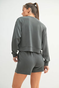 Black Laguna Dropped Shoulder Sweatshirt