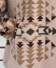 Load image into Gallery viewer, Western Tribal 1/4 Zip Sherpa Pullover