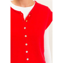Load image into Gallery viewer, Red Rolled Edge Button Front Sweater Vest