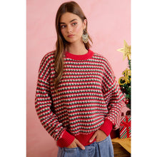 Load image into Gallery viewer, CHRISTMAS CLASSIC FAIR ISLE HOLIDAY PULLOVER KNIT SWEATER: RED / M