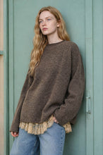 Load image into Gallery viewer, Mocha Heathered Checkered Sweater