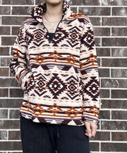 Load image into Gallery viewer, Western Tribal 1/4 Zip Sherpa Pullover