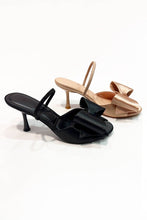 Load image into Gallery viewer, Nude Satin Big Bow Heel