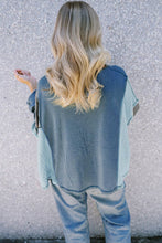 Load image into Gallery viewer, Blue Patchwork Long Sleeve Top