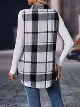 Load image into Gallery viewer, Gray &amp; Black Plaid Vest
