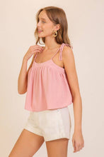 Load image into Gallery viewer, Pink Strap Tie Airflow Cami Top