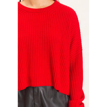 Load image into Gallery viewer, Red Oversized Cropped Sweater
