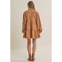 Load image into Gallery viewer, OLIVE MEADOW MARKET ARTISAN DAISY EMBROIDERED CORDUROY MINI DRESS