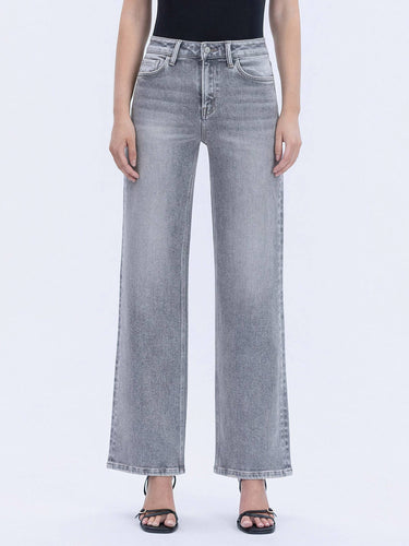 Vervet High Rise Grey Wide Leg Denim