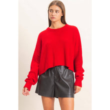 Load image into Gallery viewer, Red Oversized Cropped Sweater
