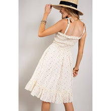 Load image into Gallery viewer, Cream Floral Smocked Dress