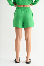 Load image into Gallery viewer, Green Wash Ribbed Lounge Shorts